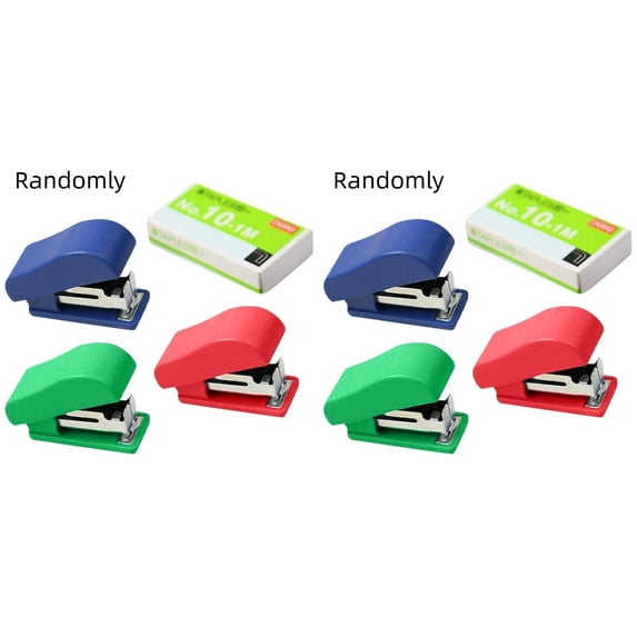 Mini Stapler, Portable Handheld Stapler, No Jam Desktop Stapler, Small Plastic Stapler, Office & Home Supplies, for Paper Fixing, DIY Crafts, Universal Compact Stationery for Adults