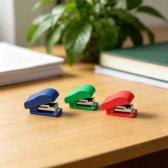 Mini Stapler Set With Staples: Portable Handheld Red Stapler For Students, Compact Cute mini stapler With 20Pcs Staples, Small Desktop Stationery Tool
