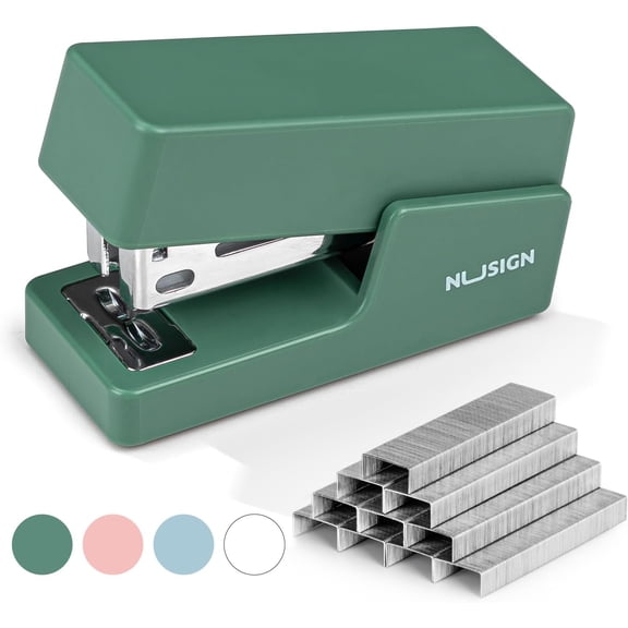 Mini Stapler with 830 Staples, Small Cute Desk Staplers, 25 Sheet Capacity, Green