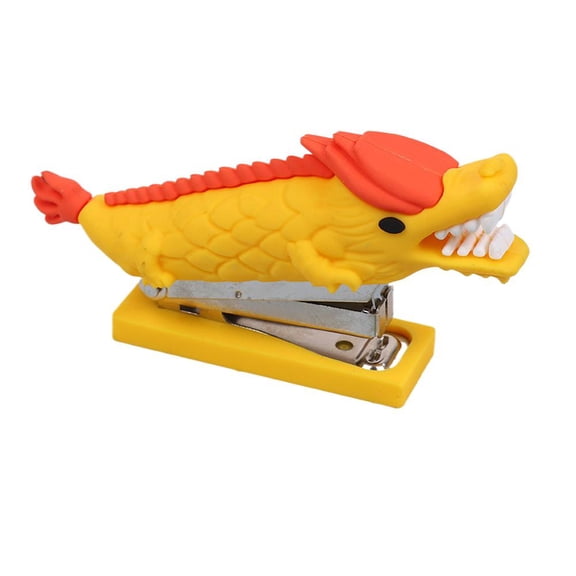 Mini Staplers for Desk Cartoon Cute Dragon Head Handheld Fun Stapler for Home Office