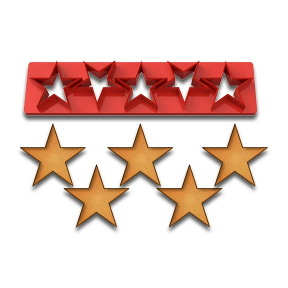 Mini Star Multi-Cutter - 5.6x1.33 Inches, 1-Inch Stars for Cookies, Fondant & Clay