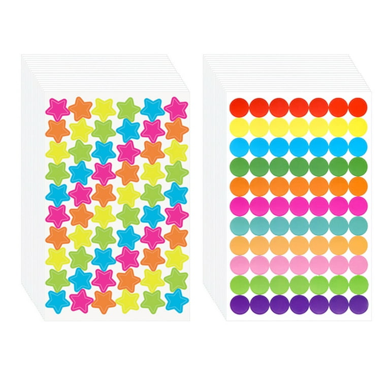 Mini Star Stickers Bundle 100 Sheets in Colors for Reward Behavior Chart