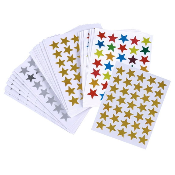 Mini Star Stickers for Children Office Toddler 30 Sheets Cartoon Decorate Girls Silver Crafts Color