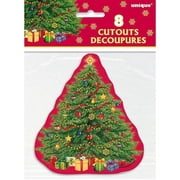 Mini Starry Christmas Tree Holiday Cut Out Decorations, 8-Count