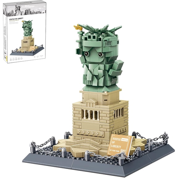 Mini Statue of Liberty Building Blocks Set New York World Famous Architecture Model Toys, 414 Pieces