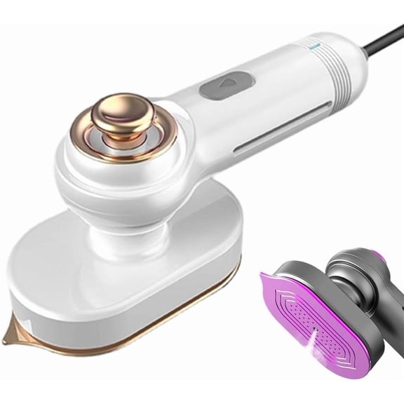 Mini Steam Iron Handheld, Crisp Clothes in Minutes, No Board Needed, Wet & Dry, 20s Heat Up, Flat Ironing & Vertical Steaming, Rotatable Handle Portable Garment Travel Steamer for Easy Carry (White)