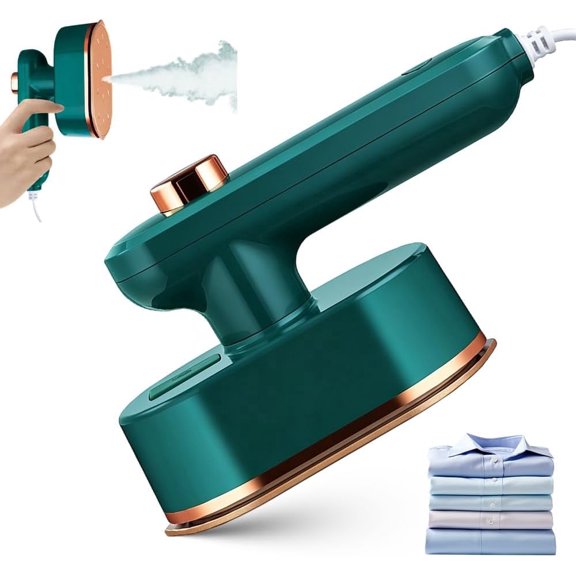 Mini Steam Iron, Portable Handheld Rotary Garment Steamer (Green) | Travel & Home Use, Clothes Steamer, Compact Design, Fast Heat-Up, Handheld Operation