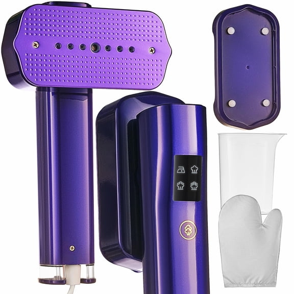 Mini Steam Iron & Travel Garment Steamer  1200W Portable Wrinkle Remover, Handheld Clothes Steamer, 20s Fast Heating, 4 Modes, Compact Folding Design, Fabric Steamer for Home & TravelPurple