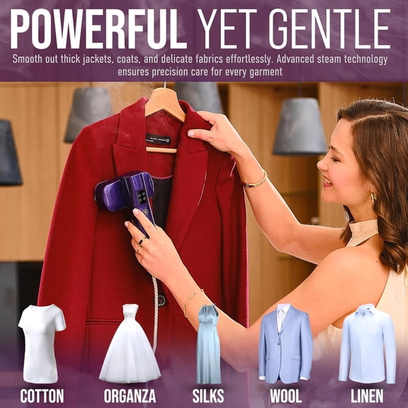 Mini Steam Iron & Travel Garment Steamer – 1200W Portable Wrinkle Remover, Handheld Clothes Steamer, 20s Fast Heating, 4 Modes, Compact Folding Design, Fabric Steamer for Home & Travel–