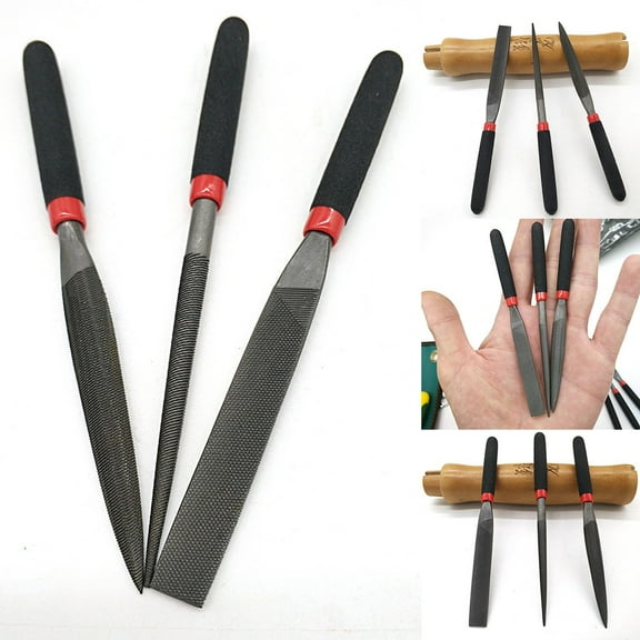 Mini Steel Files Mini Needle File for Stone Glass Metal Carving Craft Flat File
