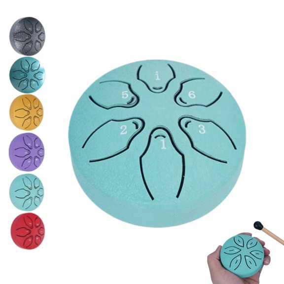 Mini Steel Tongue Rain Drum, 3 Inch 6 Notes for Outside Garden, Waterproof for Outside, Mini Hand Yard Rhythm for Outdoor Garden Symphony