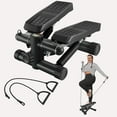 thumbnail image 1 of Mini Stepper for Exercise at Home, 17'' Portable LCD Stair Stepper with Resistance Bands, Dual Hydraulic Cylinder, Adjustable Step Height, Home Gym Office Space-saving Fitness Equipment, Black, 1 of 9