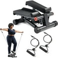 thumbnail image 1 of Mini Stepper for Exercise at Home, Stair Step Workout Machine with Resistance Band, Fullbody Cardio, Upgraded Over 300lb Weight Capacity, Optional Free SunnyFit App Connection, 1 of 9