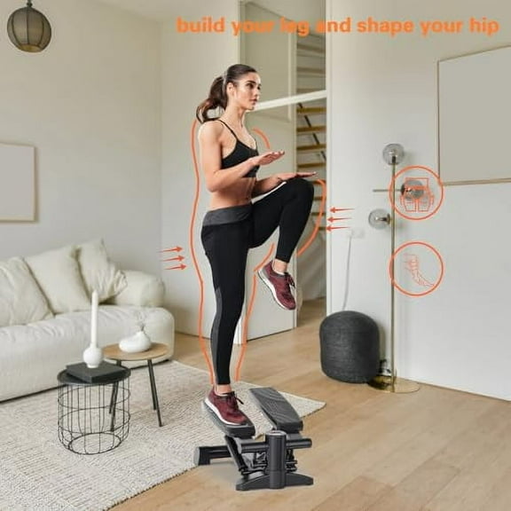 Mini Stepper Exercise Machine Under Desk, Stepper Machine 300LB Weight Limit,Exercise Step,Mini at Home Stair Stepper No Nise,2 MM Thickness Steel Step Machine Hydraulic New with L