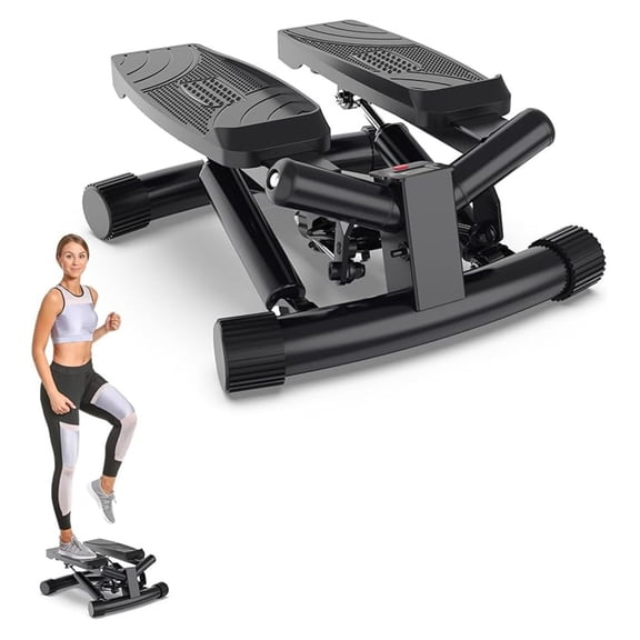 Mini Stepper Exercise Machine, Hydraulic Home Stepper Exercise Machine,300 LB Weight Black, Step Machine for Exercise at Home,2 MM Thickness Stepping Machine for Exercise at Home