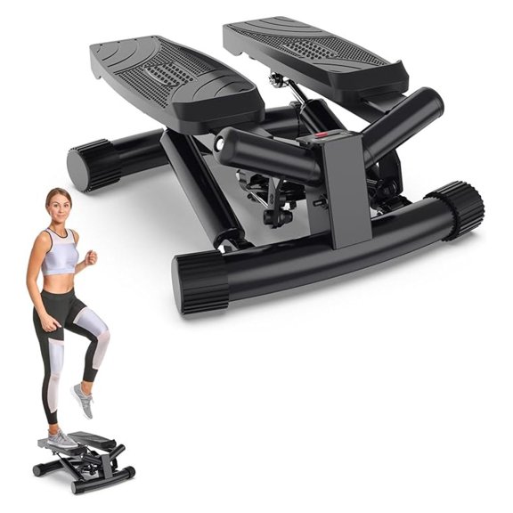 Mini Stepper Exercise Machine, Hydraulic Home Stepper Exercise Machine,300 LB Weight Black, Step Machine for Exercise at Home,2 MM Thickness Stepping Machine for Exercise at Home