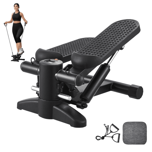 Mini Stepper for Exercise, Stair Stepper Home Workout, Hydraulic Fitness Stepper with LCD Monitor, 330LBS Capacity, Compact Cardio Climber for Full Body Workout