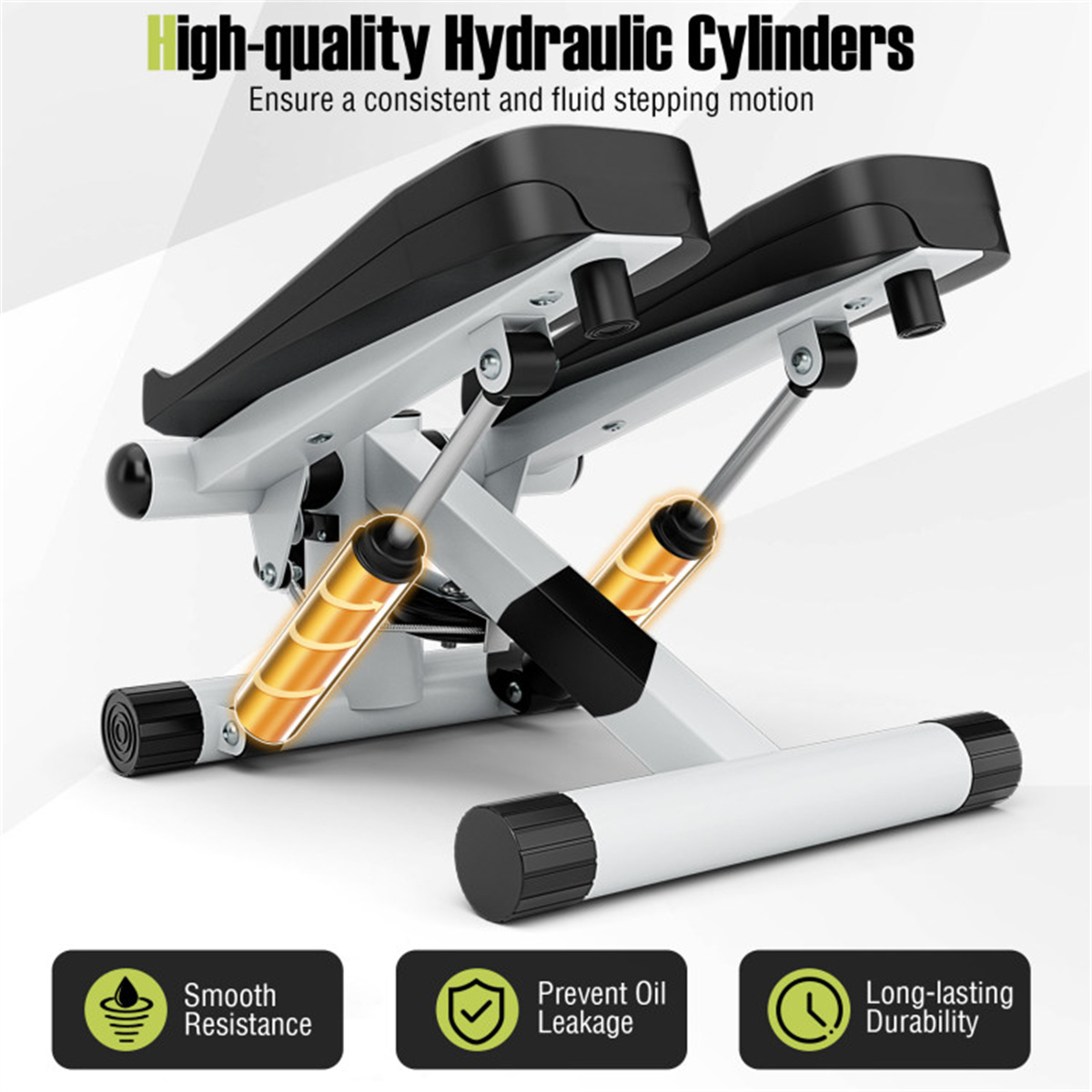 Mini Stepper Machine with Resistance Bands Full Body Workout Equipment ...