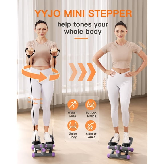 Mini Stepper with Resistance Bands for Home Exercise