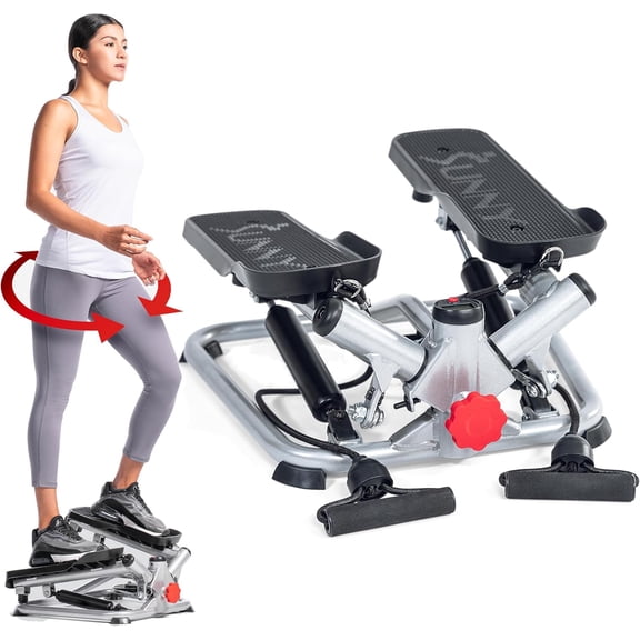 Mini Steppers for Exercise at Home, Stair Step Workout Machine, Full Body Cardio Equipment, with Optional Free SunnyFit App Connection and Resistance Band
