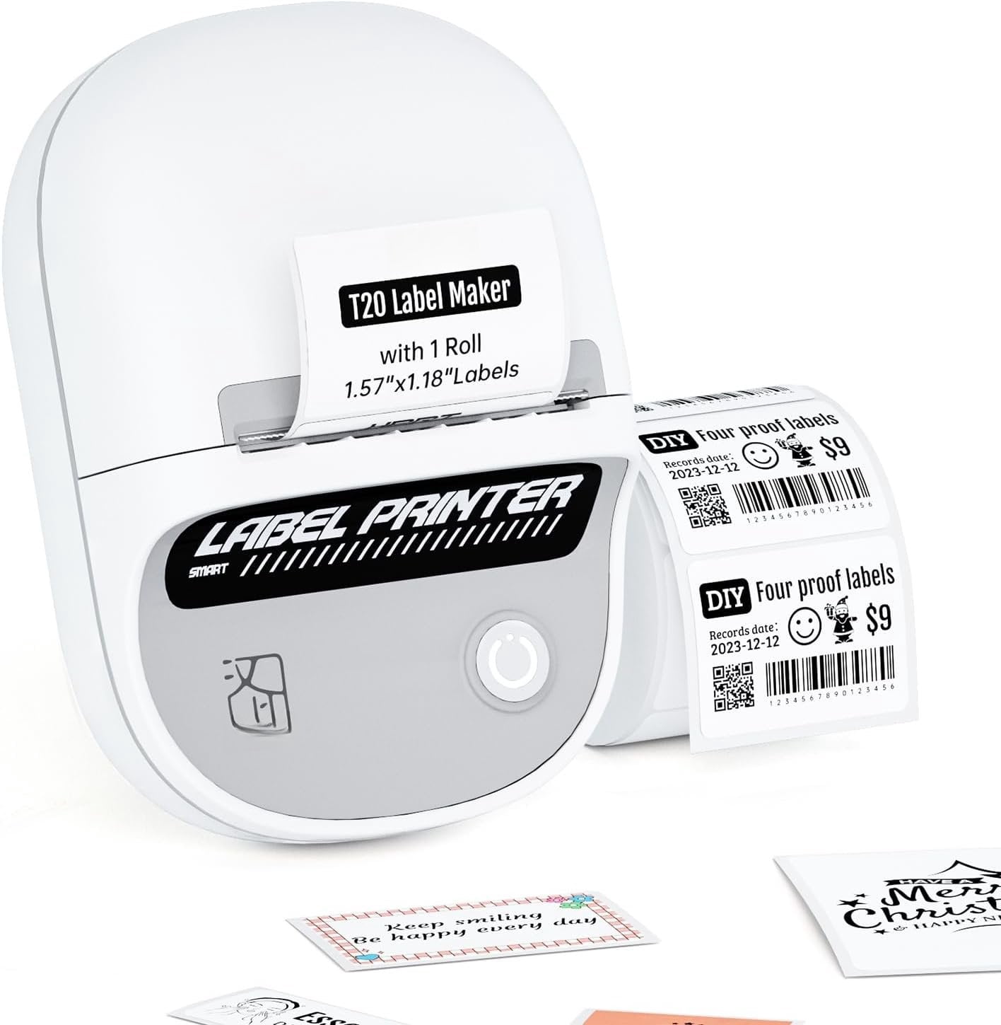Mini Sticker Printer, Portable Thermal Printer with 1 Roll Sticker ...
