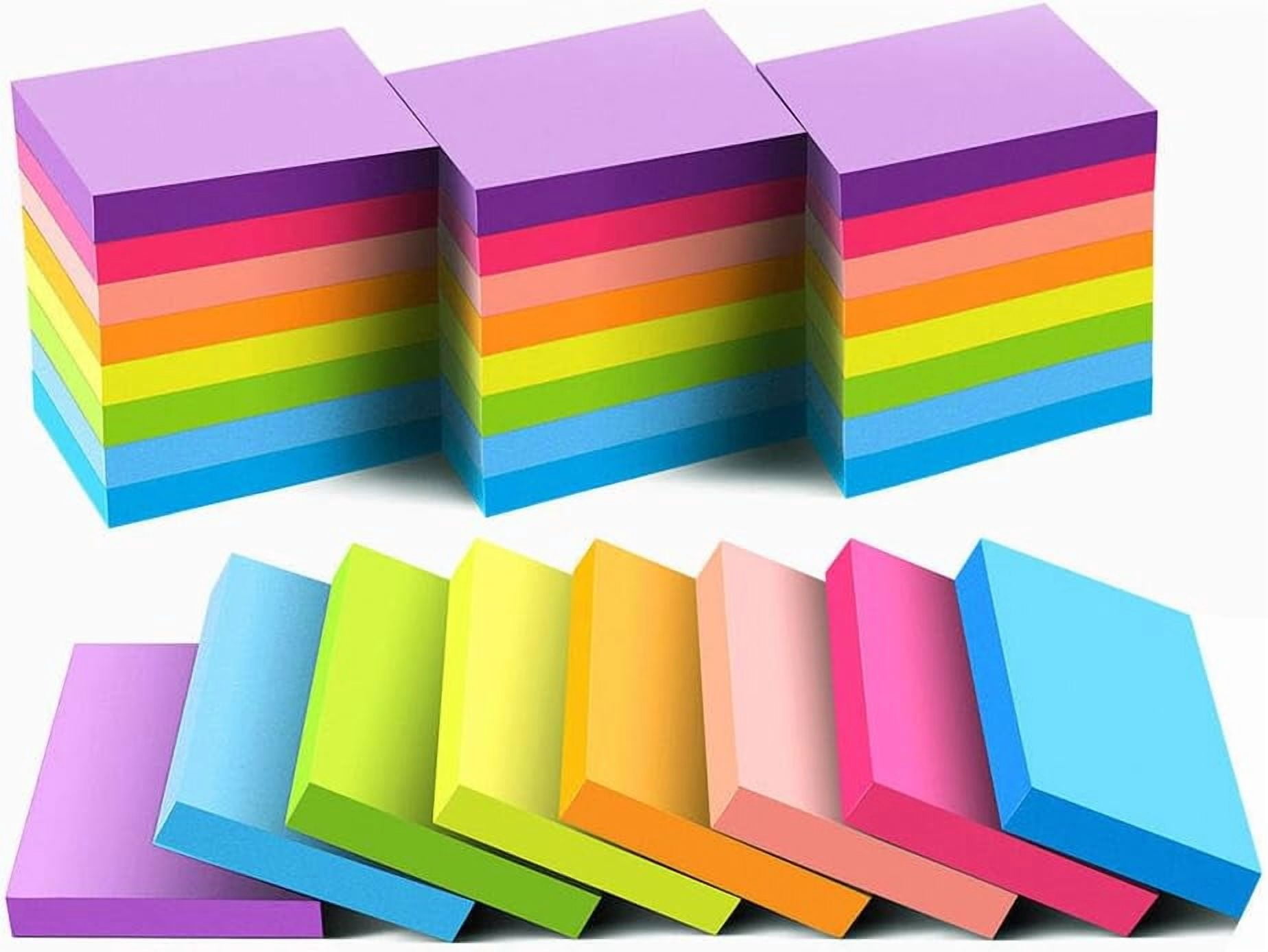 Mini Sticky Notes 1.5x2 Inches, Bright Colors Self-Stick Pads, 24 Pack ...