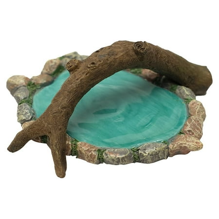 Mini Stone Pond Log Branch Bridge Outdoor Fairy Garden Accessory Miniature Dollhouse Landscape Decor