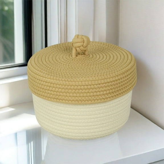 Mini Storage Box Bracelet Stationery Storage Box Cotton Rope Woven Key Jewelry Desktop Storage Basket, Kitchen
