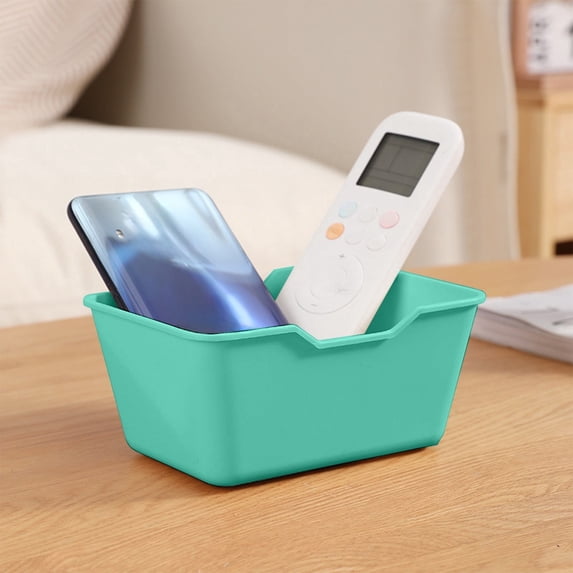 Mini Storage Box with Handle - Stackable Plastic Organizer Bin for Desk, Closet, Kitchen, Refrigerator - Compact Jewelry & Miscellaneous Storage Container
