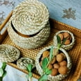 thumbnail image 1 of Mini Straw Hand Woven Storage Baskets with Lids Round Small Box Desktop Storage Basket Bathroom Desktop Kitchen Toy Storage Bin, 1 of 6