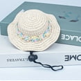 thumbnail image 1 of Mini Straw Hat for Pets - Adjustable Summer Beach Hat for Small Dogs & Cats, Photoshoot Accessories for Instagram (Natural Palm Leaf), 1 of 1