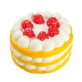 thumbnail image 1 of Mini Strawberry Cake Squishy with Slow Rising Pu Foam, 1 Pack, Yellow and White with Red Strawberries, for Kids and Adults Relaxation, Squeeze Toy, 1 of 3