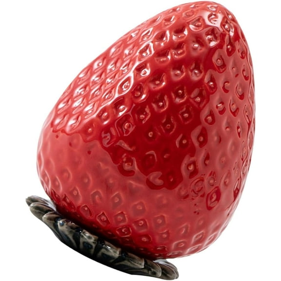 Mini Strawberry Ceramic Jar Cute Airtight Storage Canister for Tea Sugar Candy and Grains Kitchen Spice Organizer and Decorative Food Container