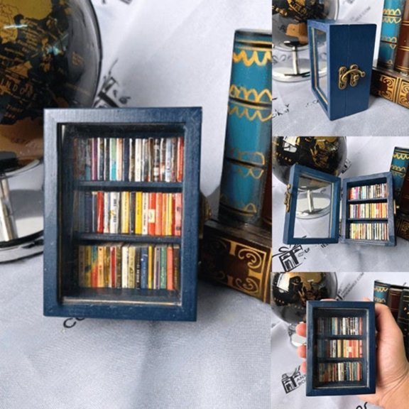 Mini Stress Relief Bookshelf Decor | Creative Desk Organizer with Fidget Flipbook, Calming Gift for Book Lovers, Unique Office Desk & Home Decor