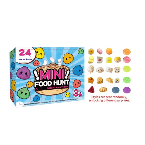 Mini Stress Toys, Toys for Student, 24 Day Advent Calendar, Mini Squishies, 24 Pc, Random Assorted, Squeeze Toys, Play for Student, Cute Advent Calendar, Surprise Box, Squeeze