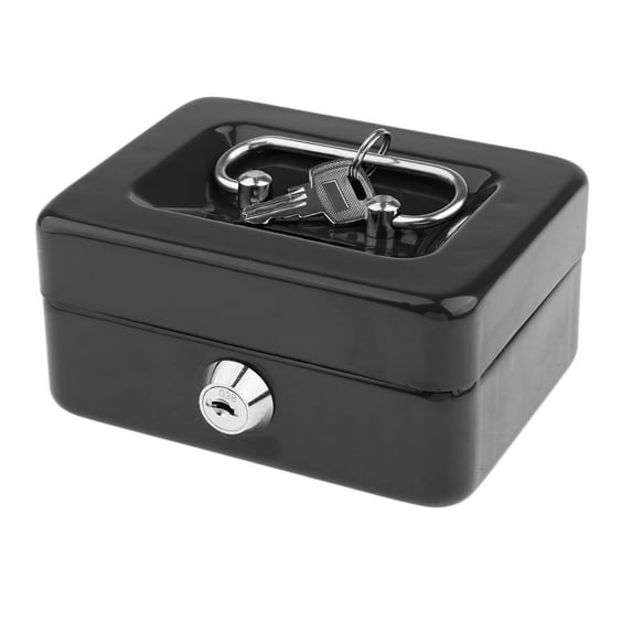 Mini Strongbox Jewelry Lock Office Desktop Storage Black