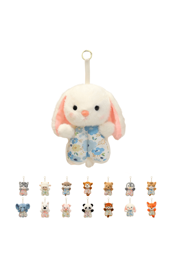 Mini Stuffed Animals 6.3in – Small Bedtime Stuffed Animal Plush Toys with Floppy Ears & Fluffy Tail, Cute Plushies Girl Toddler Toys, Birthday Valentine's Day Gifts for Kids Girl Friend keychain-J