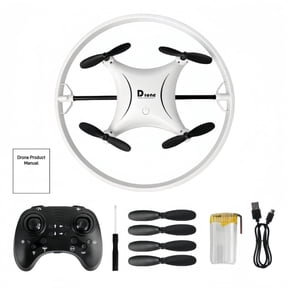 Mini Stunt Drone with Cool LED Lights, 2.4GHz Remote Control Quadcopters for Kids, Durable and Crash-Resistant Flying Toy – White