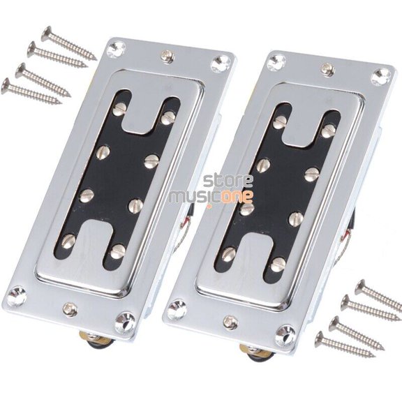 Mini Style Two Line 8 Hole 4 String Electric Bass Humbucker Pickup Chrome