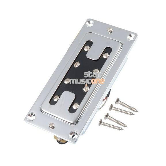 Mini Style Two Line 8 Hole 4 String Electric Bass Humbucker Pickup Chrome