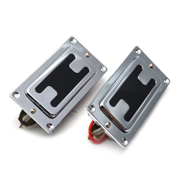 Mini Style Two Line Sealed Electric Gutiar Bass Humbucker Pickup Neck/Bridge Pickup Chrome