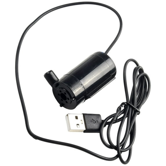 Mini Submersible Water Pump for Fish Tank Aquarium Fountain Garden USB Powered 5V 1.0A Low Noise Energy Saving Easy to Use 1.2-1.6L/min Output Black 43*23mm 1 Pack