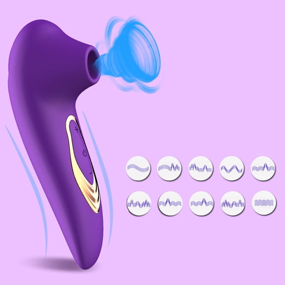 Mini Sucking Vibrator with 10 Suction Modes, Adult Sex Toy for Women Masturbation and Couples, Purple