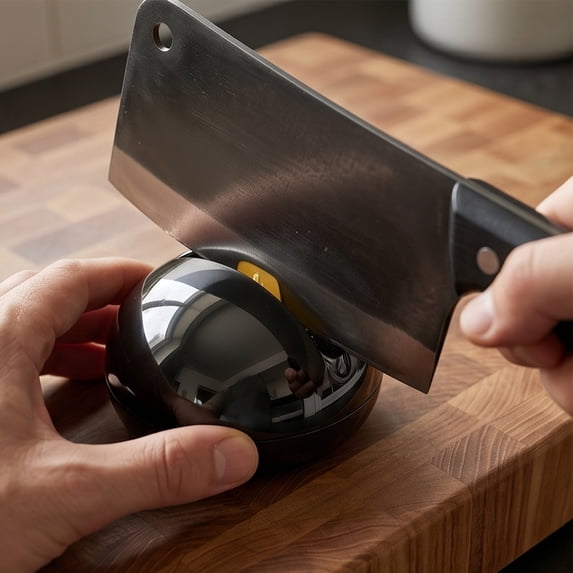 Mini Suction Cup Knife Sharpener Portable Scissors Sharpener Kitchen Tool Compact, Fast Sharpen Dual Slot Safe Stable Base, For Kitchen Camping Outdoor Cooking Tool Use