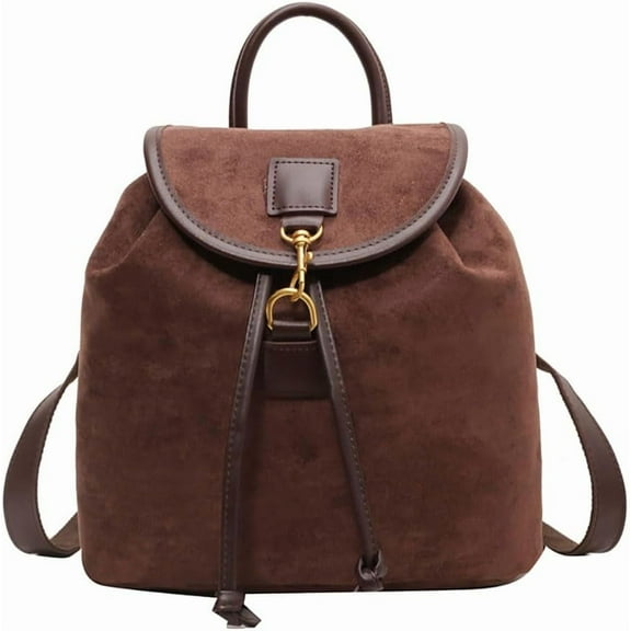Mini Suede Backpack Purse For Women,Small Cute Backpack For Women For Travel Shopping (coffee)