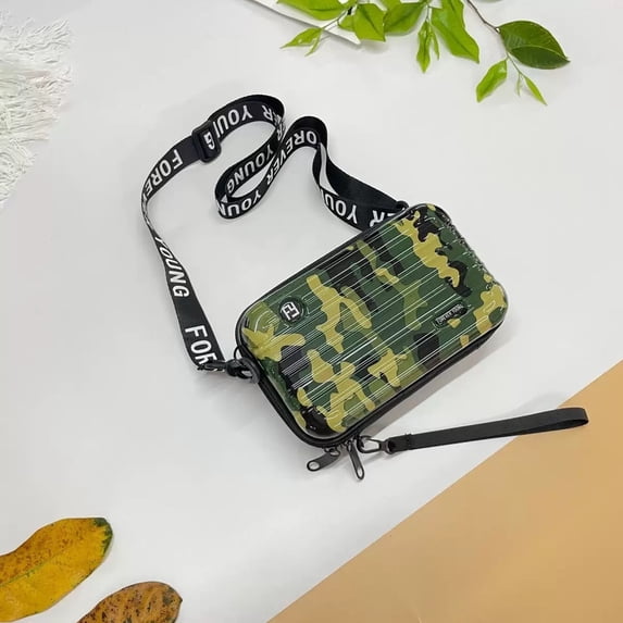Mini Suitcase Crossbody Bag, Plastic Mini Suitcase Bag Suitcase Purses Stylish Suitcase Cosmetic Bag with 2 Straps