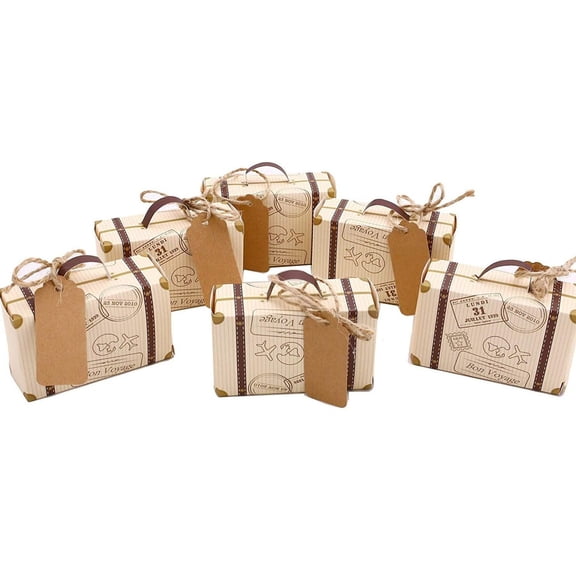 Mini Suitcase Favor Box Treat Boxes for Wedding Bridal Shower Baby Shower Set of 50