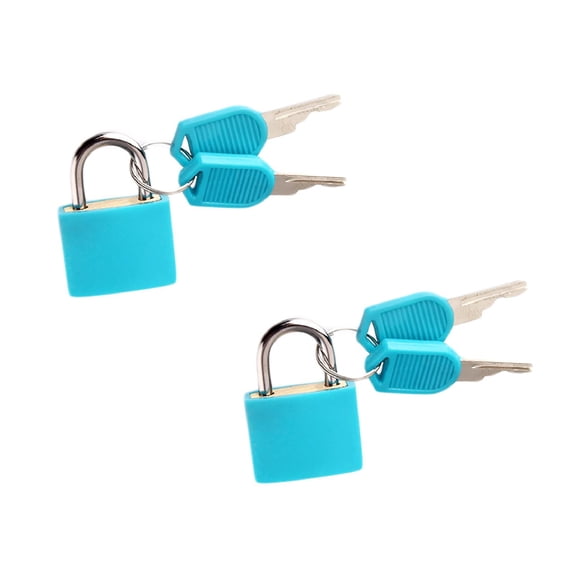Mini Suitcase Locks, 2 Pcs Small Plastic-Covered Padlock, Locker Lock with Keys, Metal Padlock Perfect for Securing Backpacks, Boxes and More, 0.91x1.18 inch