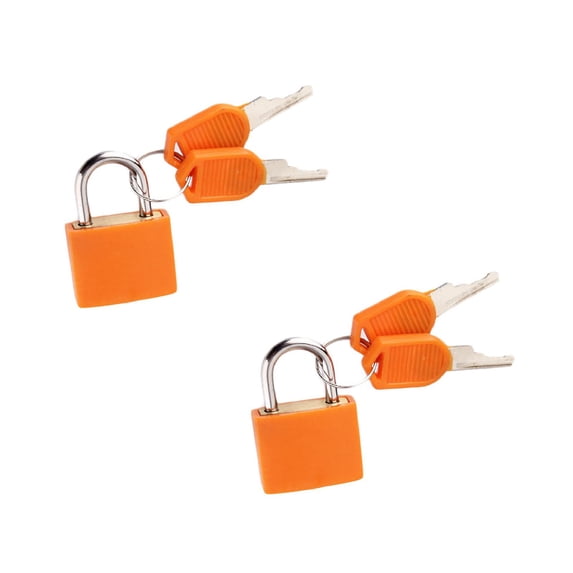 Mini Suitcase Locks, 2 Pcs Small Plastic-Covered Padlock, Locker Lock with Keys, Metal Padlock Perfect for Securing Backpacks, Boxes and More, 0.91x1.18 inch