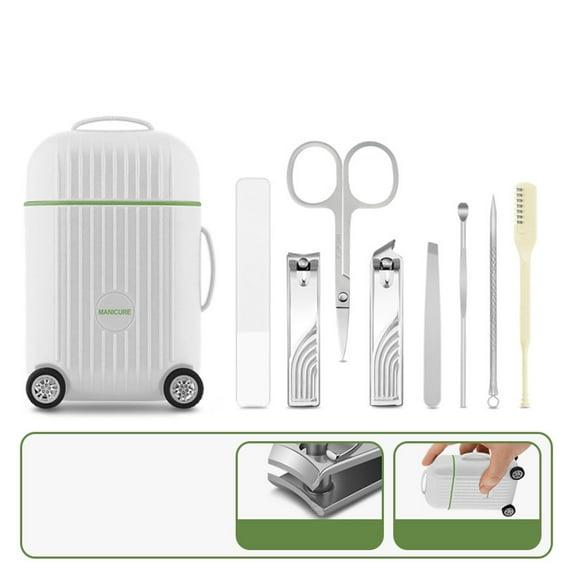 Mini Suitcase Manicure Set 8Pcs A - Nail Clippers Set Personal Clippers Stainless Clippers Fingernail Clippers Set Toenail Cutter Set Men’S Nail Clippers Women’S Nail Clippers Nail Clippers Kit